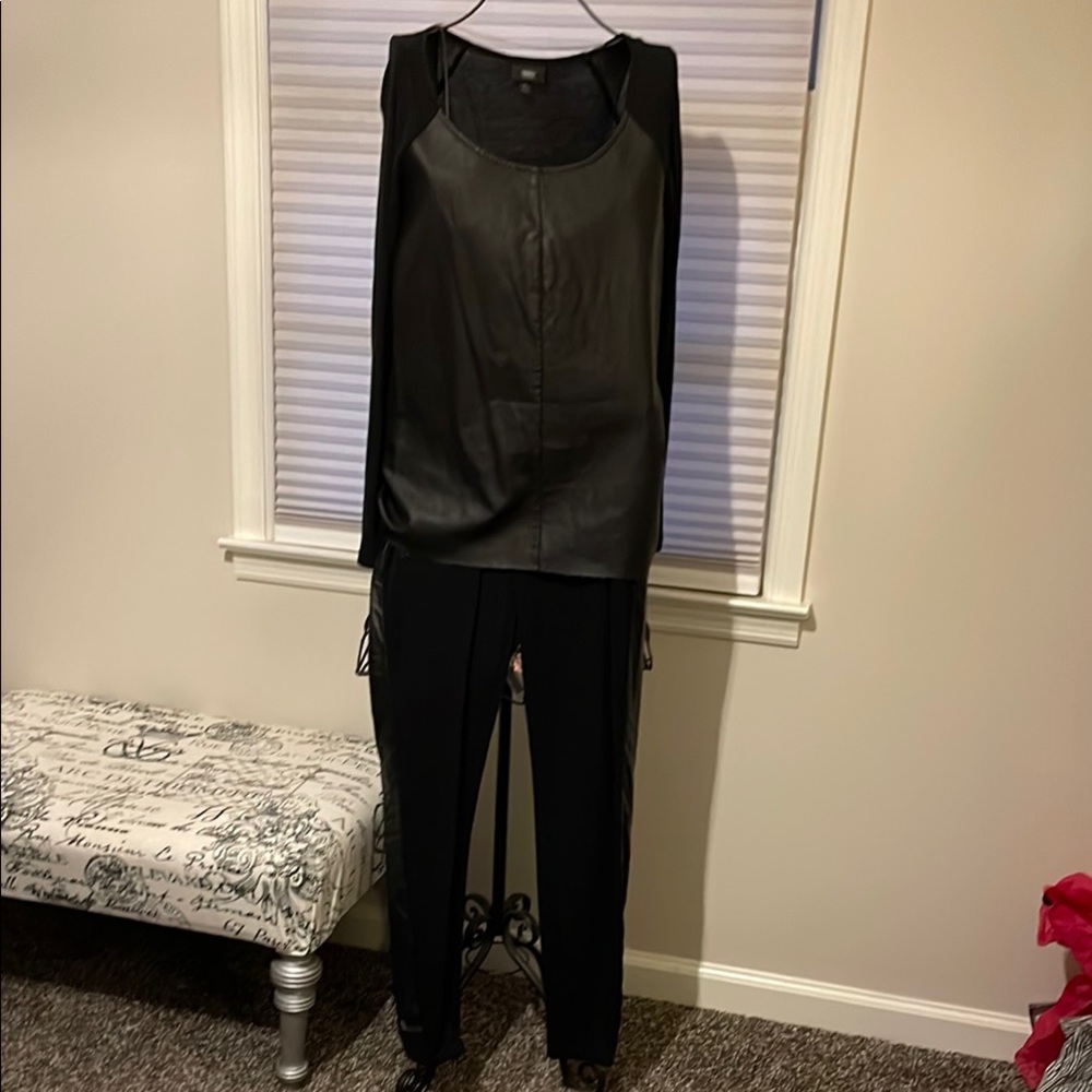 Massimo Black 2 piece faux leather set.